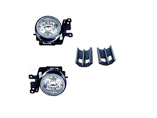 Pair Fog Lamp Light & Grille (Left & Right) Fits Mitsubishi Pajero/Montero Sport 1998-2009