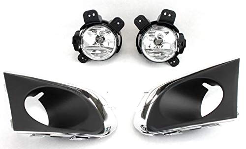 Fog Lamp Light & Cover Replacement Kit Fits Chevrolet 12~2016 Trax