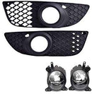 Pair Clear Lens Fog Lights Lamps & Trims (Pair Molding Bezel)