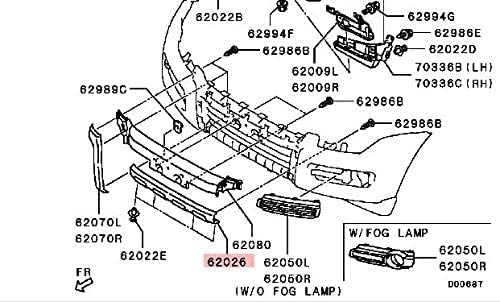 Front Bumper Spoiler Moulding 6405A189Ha Fits Mitsubishi Pajero Shogun 2015-2016